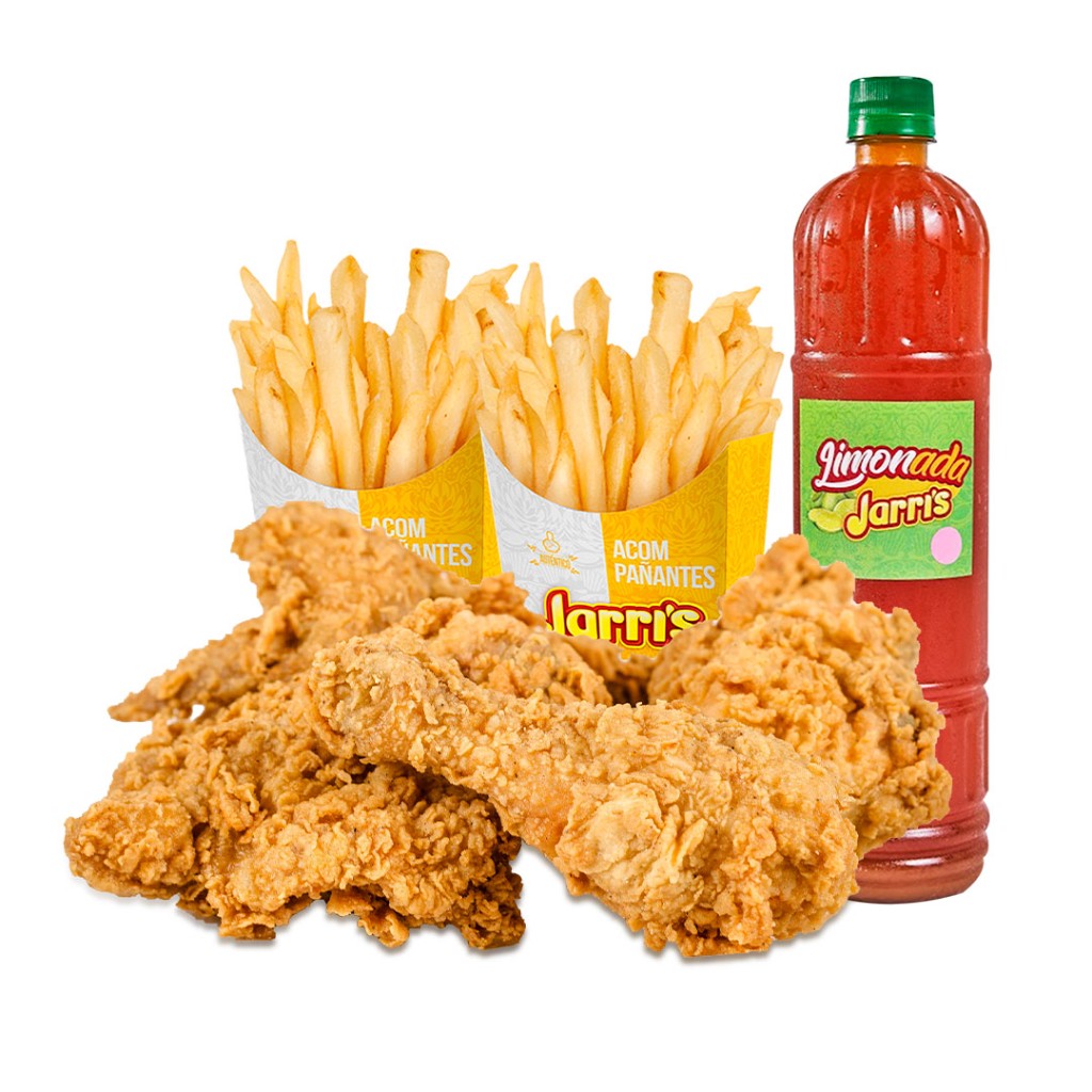 4 presas + 2 porciones de papa francesa + adicional bebida grande - Jarris